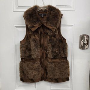 RLZ Faux Fur Vest - Brown - Size Small